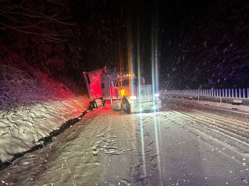 Trooper Rick Johnson posted photos on X of spinouts over SR 18 over the Tiger Mountain Summit on 3-4-24.