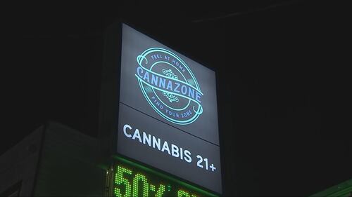 At about 3:45 a.m., burglars rammed Cannazone Seattle on First Avenue South near Walker Street, which is adjacent to a Starbucks, on March 19, 2024.