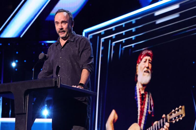 NEW YORK, NEW YORK - NOVEMBER 03: Dave Matthews speaks onstage during the 38th Annual Rock & Roll Hall Of Fame Induction Ceremony at Barclays Center on November 03, 2023 in New York City. (Photo by Theo Wargo/Getty Images for The Rock and Roll Hall of Fame )