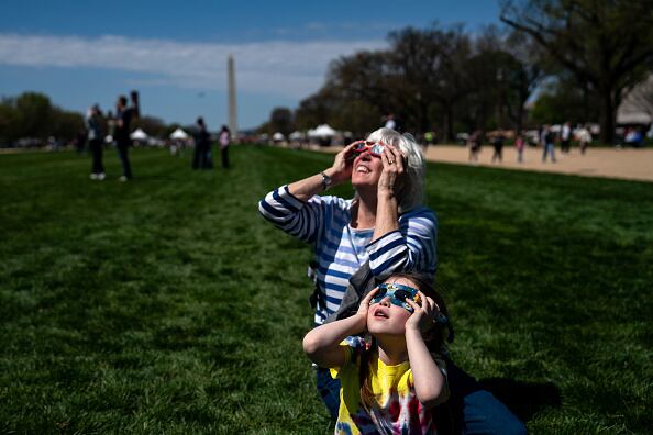 People watching the 2024 solar eclipse