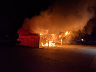 Ambulances, garage burn in Sequim