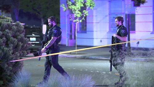 Scene of fatal shooting at the AMC theaters at the Kent Station shopping center.
