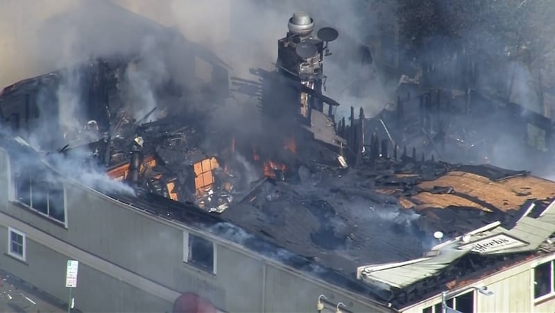 Several buildings burned in a massive early-morning fire in downtown Friday Harbor on San Juan Island Thursday morning.