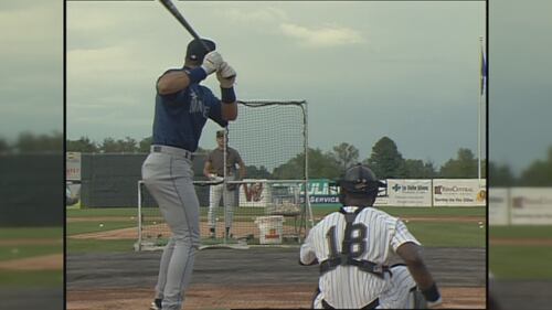 Alex Rodriguez takes his turn in the derby.