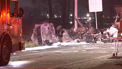 Washington State Patrol says a wrong-way driver caused a fiery crash that killed two people on northbound SR 167 in Pacific on Dec. 2, 2020.