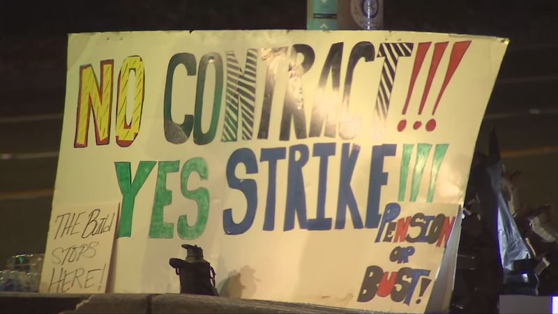 9-13-24. Boeing workers in Everett walk the picket line after rejection the company's proposed contract on Thursday.