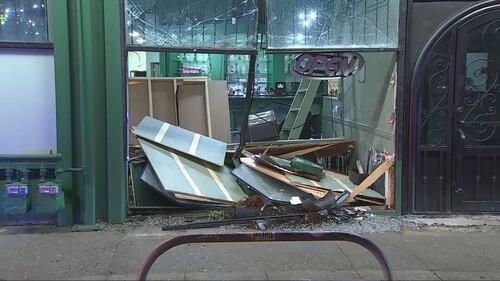 At about 3:45 a.m., burglars rammed Cannazone Seattle on First Avenue South near Walker Street, which is adjacent to a Starbucks, on March 19, 2024.