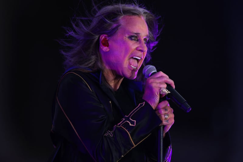 INGLEWOOD, CALIFORNIA - SEPTEMBER 08: Musician Ozzy Osbourne performs during half-time of the 2022 NFL season opening game between the Buffalo Bills and the Los Angeles Rams at SoFi Stadium on September 08, 2022 in Inglewood, California. (Photo by Harry How/Getty Images)