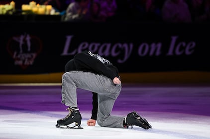 Ice skaters performing