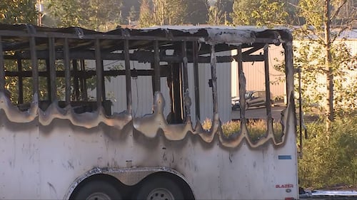 A trailer caught fire on the northbound SR 167 offramp to Ellingson Road.