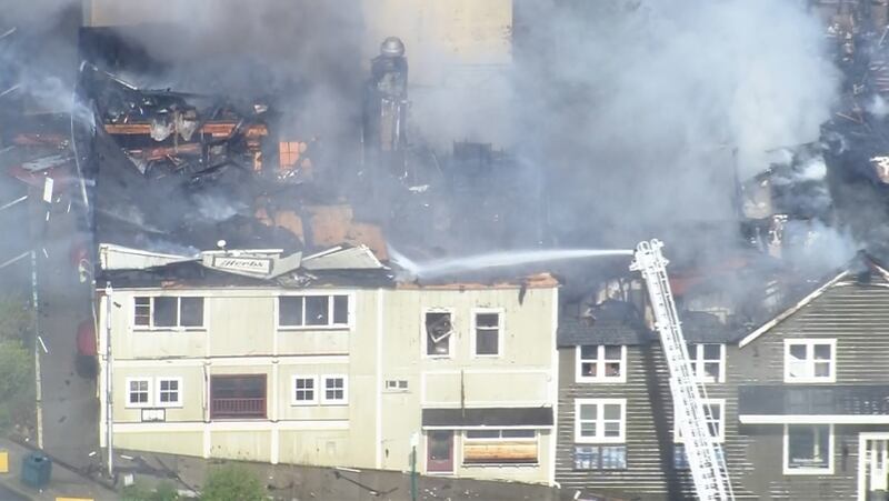 Several buildings burned in a massive early-morning fire in downtown Friday Harbor on San Juan Island Thursday morning.