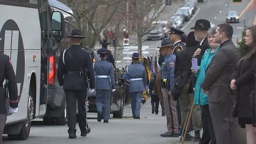 Procession, memorial for fallen Trooper Christopher Gadd