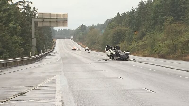 SeaTac rollover crash on I-5