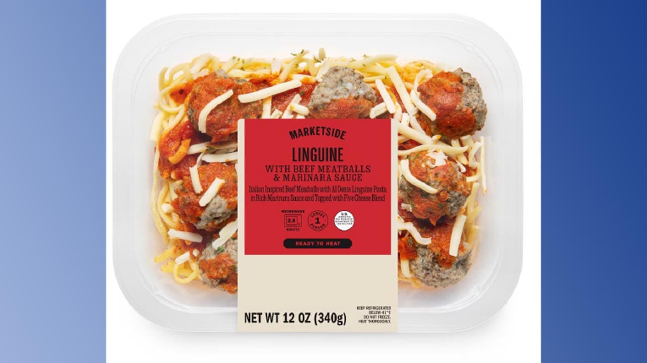 Marketside Linguine With Beef Meatballs & Marinara Sauce.