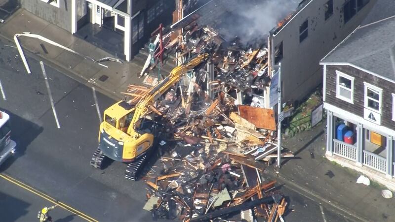 Several buildings burned in a massive early-morning fire in downtown Friday Harbor on San Juan Island Thursday morning.