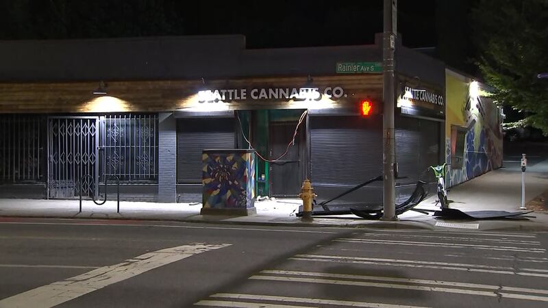 A car crashed into a Seattle cannabis shop early Thursday in an apparent burglary.