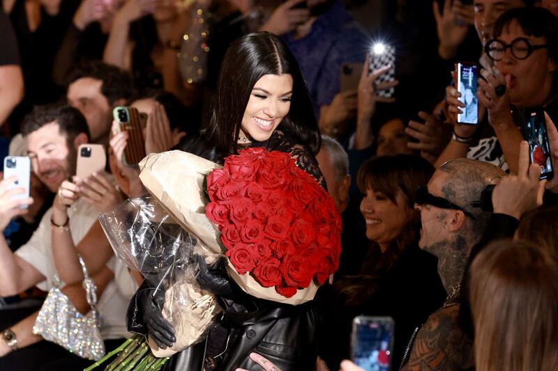 NEW YORK, NEW YORK - SEPTEMBER 13: Kourtney Kardashian attends the runway for the Boohoo X Kourtney Kardashian fashion show during September 2022 New York Fashion Week: The Shows on September 13, 2022 in New York City. (Photo by Arturo Holmes/Getty Images for NYFW: The Shows)