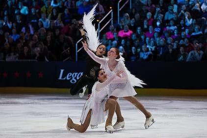 Ice skaters performing