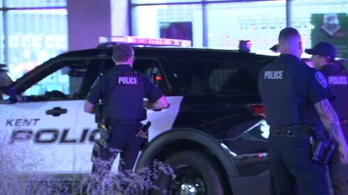 Scene of fatal shooting at the AMC theaters at the Kent Station shopping center.