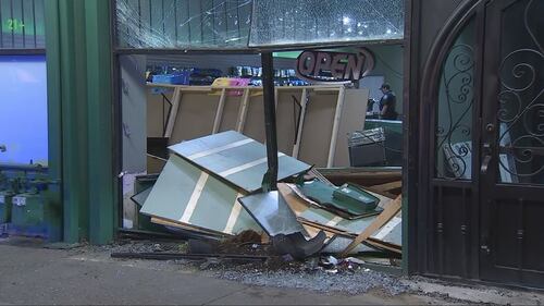 At about 3:45 a.m., burglars rammed Cannazone Seattle on First Avenue South near Walker Street, which is adjacent to a Starbucks, on March 19, 2024.