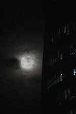 The full moon are rises and illuminated the sky as seen in Jakarta on March  9, 2020.