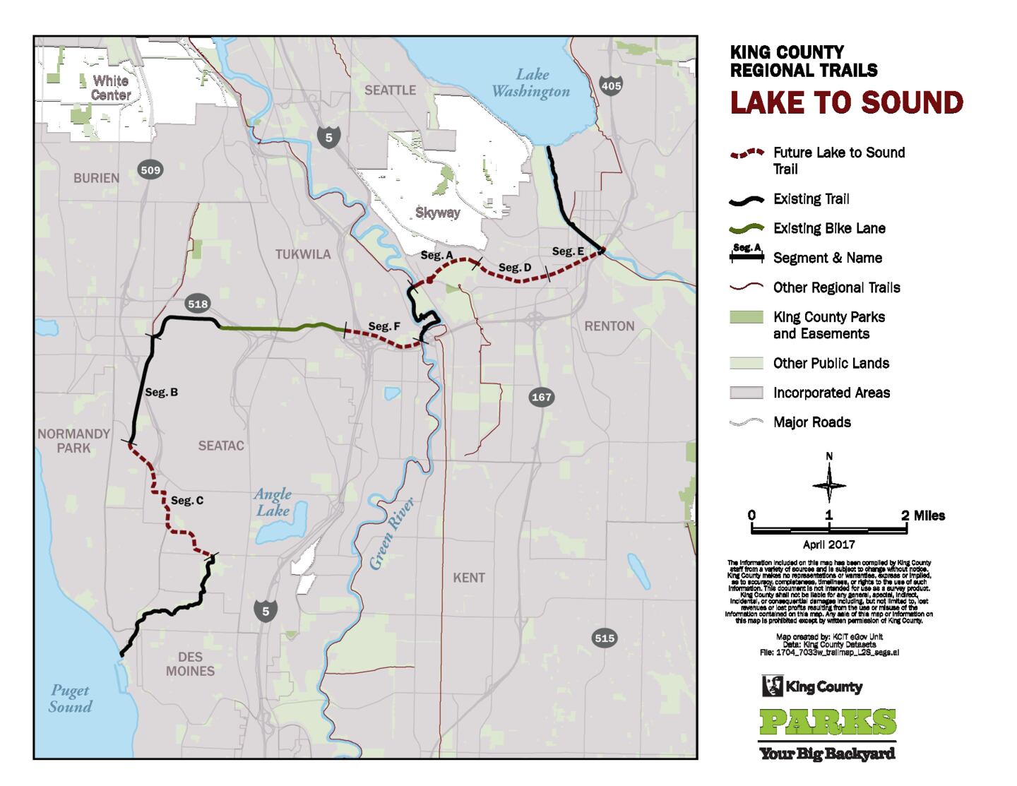 Photo of Lake to Sound Trail map