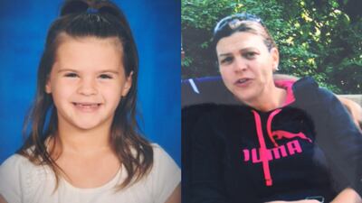 <p>At left: Missing 6-year-old Danika Packard. At right: Mother, Tracy Packard.</p>