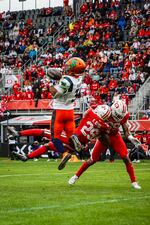 APRIL 30, 2023: The Seattle Sea Dragons against the D.C. Defenders during the North Division Championship at Audi Field on April 30th, 2023 in Washington, DC. 

(© Heather Barry/XFL)