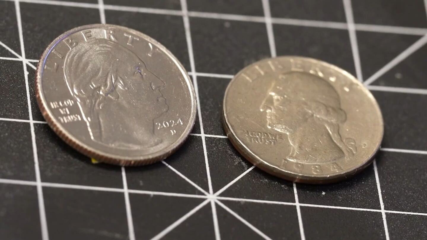 Two U.S. quarters featuring George Washington