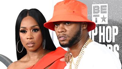 Remy Ma and Papoose attend the 2021 BET Hip Hop Awards at Cobb Energy Performing Arts Centre on October 1, 2021, in Atlanta.