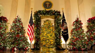 President Donald Trump, Melania Trump Pose In Official White House Christmas Portrait – WPXI - Foto 11