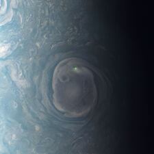 A green light was captured on a photo taken during the Juno mission.