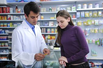pharmacist and customer