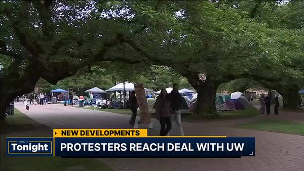 VIDEO: UW encampment organizers reach agreement to disband by Monday afternoon