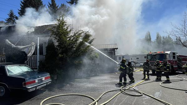 Firefighters respond to mobile home fire in SeaTac