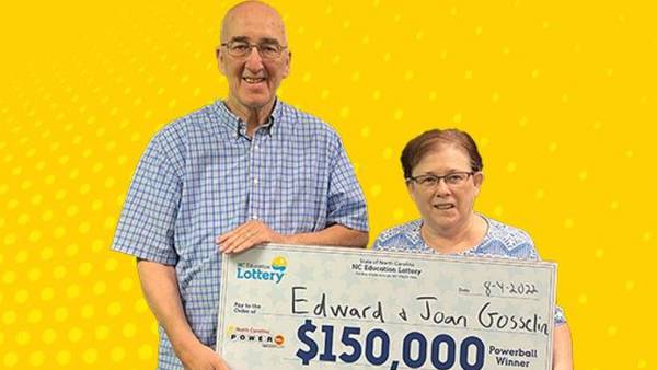 ‘Then the screaming started’: North Carolina couple wins $150K lottery