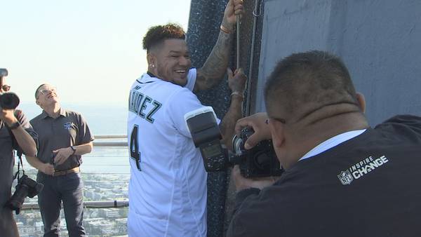 ‘Feels good to be back’: King Félix raises the All-Star flag atop Space Needle
