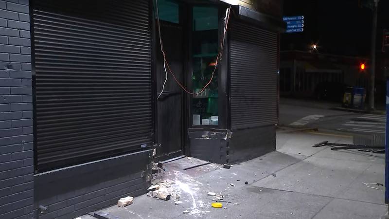 A car crashed into a Seattle cannabis shop early Thursday in an apparent burglary.