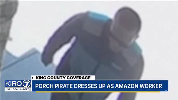 Caught on camera: Mercer Island porch pirate dresses like Amazon delivery driver